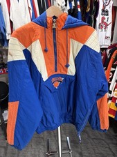 Vintage New York Knicks Starter Jacket Large Quarter Zip Pouch Hooded Coat RARE picture