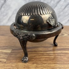 Vintage 1883 F.B. Rogers Silver Co. Dome Roll Top Caviar Butter/Dish Server READ picture