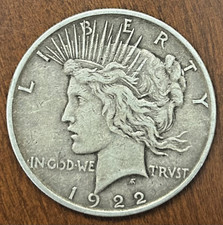 1922 D Peace Silver Dollar - Circulated picture