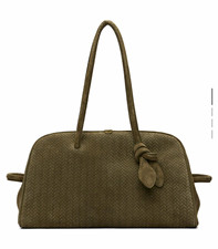 Jacquemus Turismo Medium Khaki Green Suede Braided Bowling Bag NWT 50% off MSRP picture