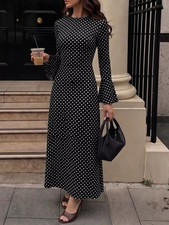 Polka Dot Flare Sleeve Maxi Dress picture