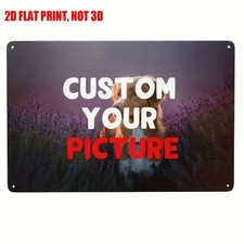 Custom Picture Metal Sign 8x12in 2D Flat Print Personalized Pet Photo Wall Decor picture