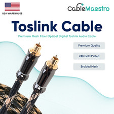 Toslink Optical Audio Cable Premium Braided Mesh Digital Fiber Gold Plated Lot picture