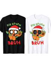 Cartoon Christmas Pumpkin SIX SEVEN BRUH Graphic T-Shirt SIZE S-5XL picture