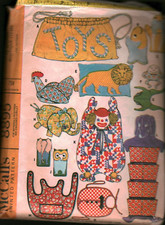 8895 Vintage McCalls Pattern Crafts Accessory Package Toy Bag Stuffed Toys Bibs picture