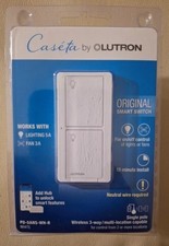 🆕 Lutron Original SMART SWITCH by Caseta, For Lights5A & Fans3A (PD-5ANS-WH-R) picture
