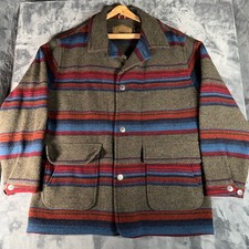 Vintage Woolrich Wool Jacket Mens Large USA Southwestern Blanket Aztec Chore 90s picture