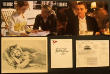 Titanic 1997 Movie Memorabilia Collection Posters, Rose Drawing, Letter, Ticket picture