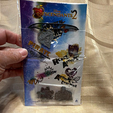 Disney Descendants 2 Necklace Pendant Set Black Cord & Metal Charms 2017 picture