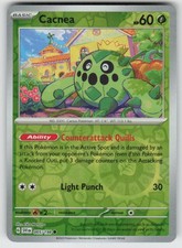Cacnea 005/198 Common Scarlet & Violet Pokemon Reverse Holo Near Mint picture