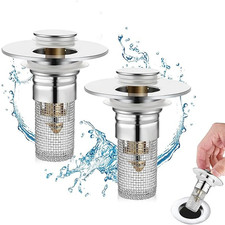 2 Pcs Bathroom Sink Stopper Hair Catcher Bathroom Pop Up Sink Drain Filter picture