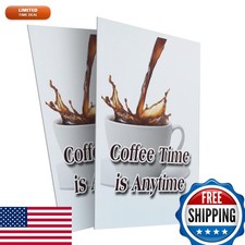 SignMission Coffee Time Is Anytime (2-Pack) 24x36 Corrugated Plastic Signs picture
