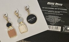 Rare Miu Miu Beauty Vip Gift set of 3 Mini Charms for Bracelet Keychain Bag Tag picture