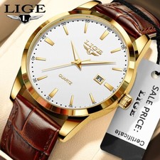 Luxury Men's Watch Waterproof Quartz Date Luminous Business Leather Wristwatch picture