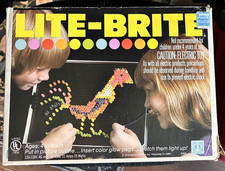 Vintage 1973 Hasbro Lite Brite w/ Original Box, Base, & Pegs picture