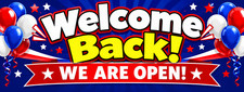 3ft x 8ft WELCOME BACK  BannerFREE SHIPPING (CAN BE PERSONALIZED) picture