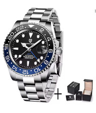 PAGANI DESIGN PD-1662 GMT Automatic Watch Blue Black Bezel Batman picture