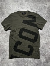 Dsquared2 ICON Mens T-Shirt Khaki Olive Green Big Logo Graphic Tee Size S picture