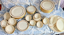 Beautiful 1937 Lenox China USA Pinehurst 0407R Set of 74 with Gold Rim Pinecones picture