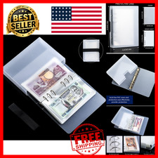 Currency Album 100 Pockets 7x4 Inch Banknote Holder Binder Dollar Bills Stamps picture