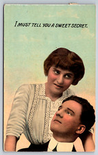 Antique Romance Postcard c1910s Lovers I Must Tell You A Sweet Secret picture