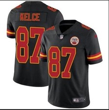 Men's Kansas City Chiefs Black Custom Game Stitched picture