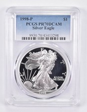 1998-P American Silver Eagle PR70 DCAM PCGS Blue Label picture