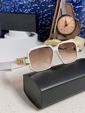 CAZAL Oversized Square Sunglasses White Gold Frame Brown Gradient picture