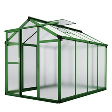 6x8 ft Heavy Duty Walk-in Outdoor Polycarbonate Greenhouse with Ground Nails picture