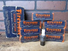 Vintage Original 1944  Box of 7 Firestone Polonium Spark Plugs M-80 Vintage NIB picture