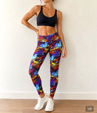 Athleta Women's Geometric Ankle Leggings M Multicolor Media Pocket 27
