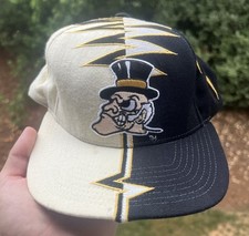 Vtg 1990s Wake Forest Demon Deacons SHOCKWAVE Starter The Right Hat - FLAWS picture
