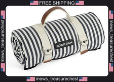 Waterproof Picnic Blanket with Carry Strap, 78x54 inches, Navy Blue picture