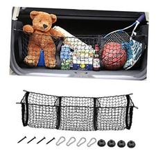 3-Pocket Car Trunk Cargo Net with Carabiners 43.3