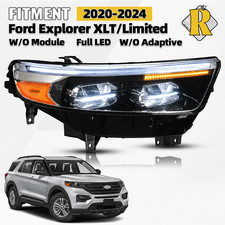 Full LED Headlight w/LED DRL For 2020-2024 Ford Explorer Right Passenger Chrome picture