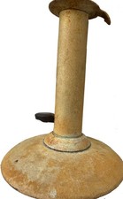 1800s Antique Vintage Hog Scraper Pushup Candlestick early OFF WHITE paint picture