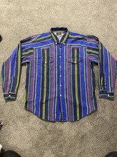 Vintage 90's Brushpopper Striped Western Rodeo Shirt picture