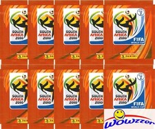 (10) 2010 Panini World Cup Factory Sealed Sticker Packs with 50 MINT STICKERS  picture