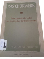 Das Chorwerk III Hans-Christian Müller 1964 Edition Secular Songs Moseleer picture