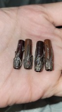 4x Rare Vintage 1990s Robert Bob Burkett Shibuichi Cast Silver Reeds Tube Beads picture