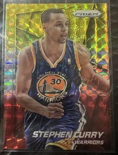 2014-15 Panini Prizm Yellow & Red Mosaic Prizm Stephen Curry #92  picture