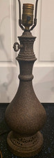 Vintage Brown Cast Metal Table Lamp Base Rotary Knob Control Corded MPN SCH-53 picture