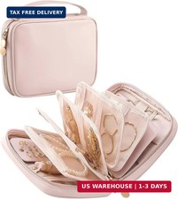 Lolalet Travel Jewelry Case, Medium Jewelry Storage Organizer -Apricotpink picture