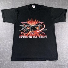 Vintage XFL Shirt Mens Medium Black Football Jerzees Graphic Tee 2001 Inaugural picture