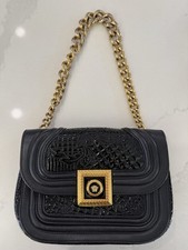 Authentic Gianni Versace Vanitas Black Barocco Quilted Medusa Chain Bag picture
