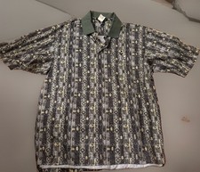 Vintage 90s Nike Golf  Mickey Mouse Polo Shirt M Olive Abstract Geometric NWT picture