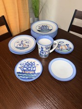 M.A. Hadley Country Scene 15pc Dinnerware Lot Plates Mug Whale Ship Cow Signed picture