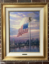 Thomas Kinkade Light of Freedom Framed Canvas Print Signed Numbered SN COA 18x24 picture