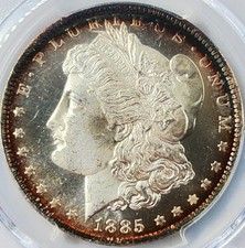 1885-O $1 PCGS MS64DMPL CAC Morgan Silver Dollar PQ Rim Toning 81651694 picture