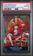 One Piece 2024 Monkey D Luffy P-043 Convention Exclusive - Foil PSA 10 Gem Mint picture
